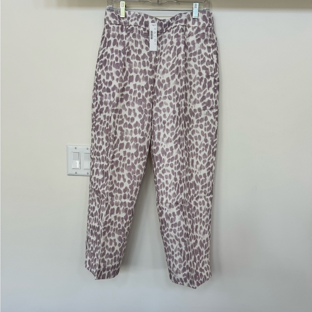 J. Crew Purple Lilac and Cream Patterned Pants